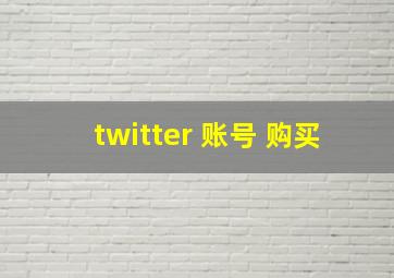 twitter 账号 购买